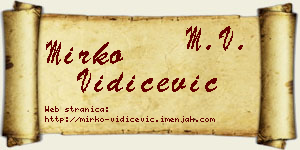 Mirko Vidičević vizit kartica